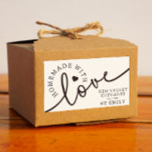 愛の素朴台本ハートグッズと自家製焼いた品 長方形シール