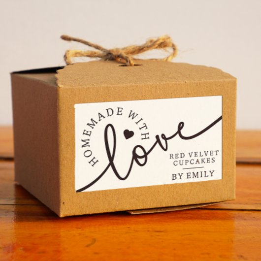 愛の素朴台本ハートグッズと自家製焼いた品 長方形シール