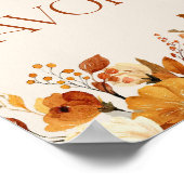 愛の素朴水の色boho好意サインで秋 ポスター (角)