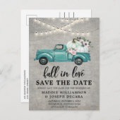 愛の素朴秋ストリングライト日付を保存 案内ポストカード (正面/裏面)