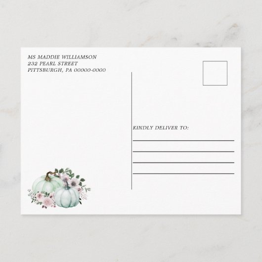 愛の素朴秋ストリングライト日付を保存 案内ポストカード (裏面)