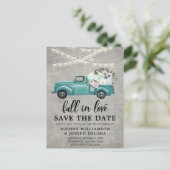 愛の素朴秋ストリングライト日付を保存 案内ポストカード (スタンド正面)