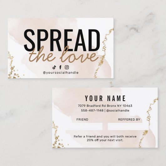 愛の紹介カードを広める 名刺 (正面/裏面)