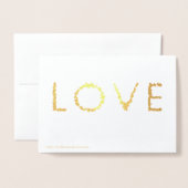 愛の結婚おめでとう金ゴールド 箔カード (裏面封筒付き)
