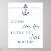 愛の結婚サインまたは記念日の航海のスタイル ポスター (正面)