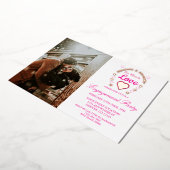 愛の結婚婚約パーティ 箔招待状 (回転した状態)