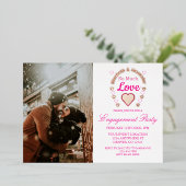 愛の結婚婚約パーティ 箔招待状 (立ち正面)