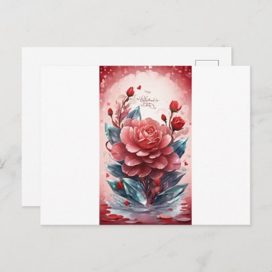 愛の結晶開花:バレンタインデー挨拶C ポストカード (正面/裏面)