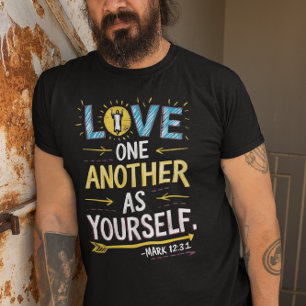 愛の統一: 自分を愛するように隣人を愛する 絵 Tシャツ