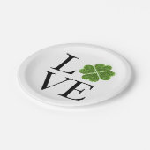 愛の緑のスパーキングクローバーシャムロックサンパトリックの日 ペーパープレート (アングル)