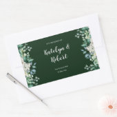 愛の緑の水の色のパレ結婚ット 長方形シール (封筒)