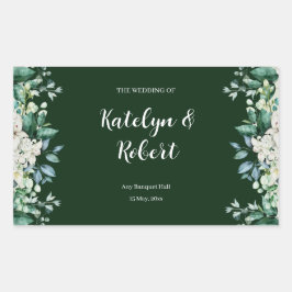 愛の緑の水の色のパレ結婚ット 長方形シール