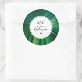 愛の緑の熱帯の葉写真で作られる ラウンドシール (バッグ)