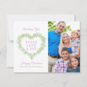 愛の緑の紫色のミスタントーハート写真クリスマス (正面)