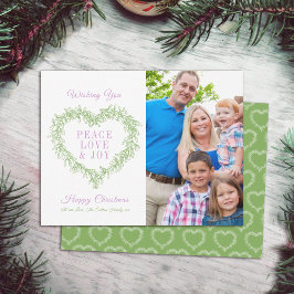 愛の緑の紫色のミスタントーハート写真クリスマス