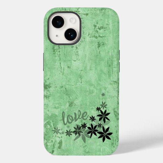 愛の緑の花電話ケース Case-Mate iPhoneケース (裏面)