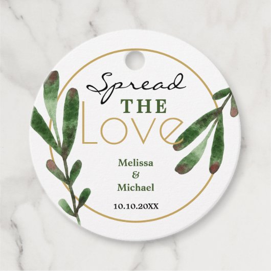 愛の緑を広げる結婚ありがとう フェイバータグ (正面)