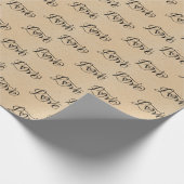 愛の繰り返しクラフトパターンロマンチックバレンタイン ラッピングペーパー (角)