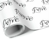 愛の繰り返しパターンロマンチックなバレンタイン ラッピングペーパー (ロールコーナー)