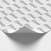 愛の繰り返しパターンロマンチックなバレンタイン ラッピングペーパー (角)