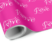 愛の繰り返しパターンロマンチックなバレンタイン ラッピングペーパー (ロールコーナー)
