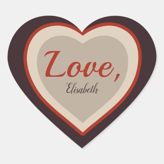 愛の署名バレンタインエレガントレトロCC0982 ハートシール (正面)