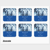 愛の美しい馬のチームで作られた冬の写真 スクエアシール (シート)