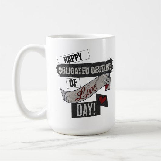 愛の義務的ジェスチャーの日 バレンタインデー コーヒーマグカップ (左)