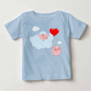 愛の翼(漫画の豚)ベビーTシャツ ベビーTシャツ