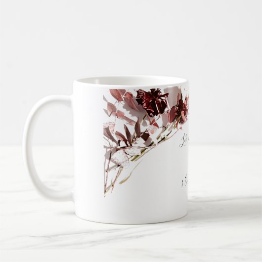 愛の聖書の詩のフローラのマグカップ コーヒーマグカップ (左)