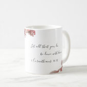 愛の聖書の詩のフローラのマグカップ コーヒーマグカップ (正面右)