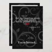愛の聖書の詩篇、黒/赤 招待状 (正面/裏面)