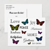 愛の聖書 蝶々 セーブ・ザ・デート 案内ポストカード (正面/裏面)