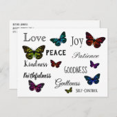 愛の聖書 蝶 Save the Date 案内ポストカード (正面/裏面)