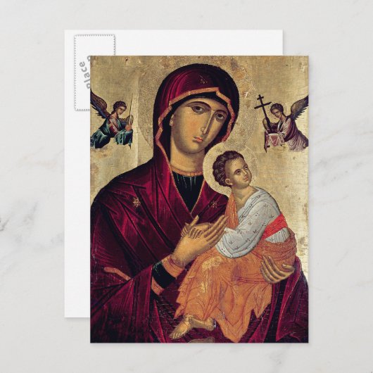 愛の聖母を描いたアイコン ポストカード (正面/裏面)