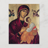 愛の聖母を描いたアイコン ポストカード (正面)