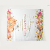 愛の背景または結婚シャワーの秋 タペストリー (正面(横))