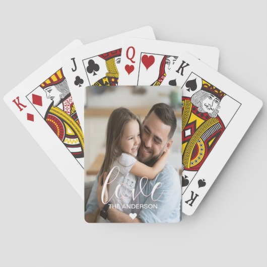 愛の脚本と家族の写真モダンスタイリッシュ トランプ (裏面)