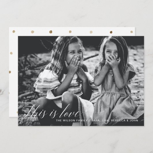 愛の脚本シンプル写真バレンタインデー シーズンカード (正面/裏面)