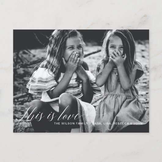 愛の脚本シンプル写真バレンタインデー ポストカード (正面)