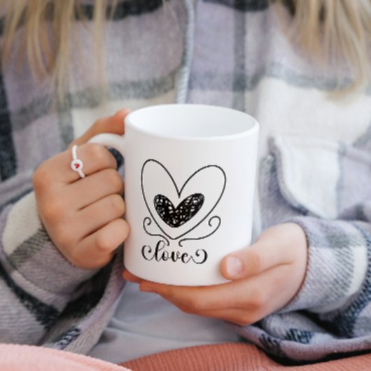 愛の脚本モダンハートかわいいバレンタインデーのプレゼント コーヒーマグカップ