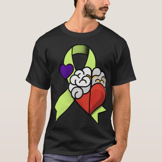 愛の脳ハートTシャツ | ハートと脳 Tシャツ (正面)