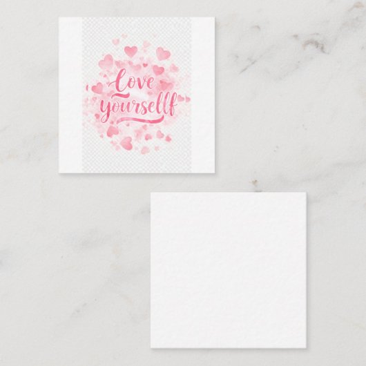 愛の自感動的身紙カード» スクエア名刺 (正面/裏面)