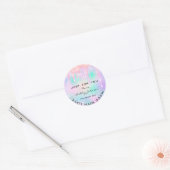 愛の自筆証書Unicornで作られたグリッターありがとう ラウンドシール (封筒)