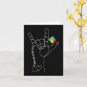 愛の自閉症の認識月は言葉を必要としないASL SPED カード (黄色い花)