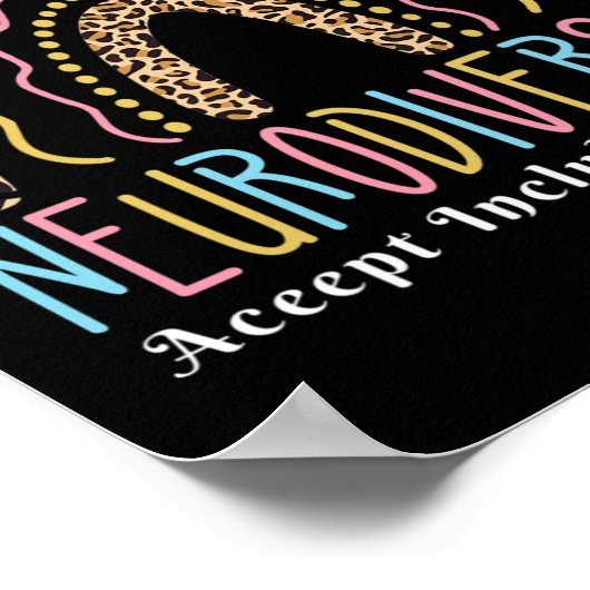 愛の自閉症を支持する神経多様性虹 ポスター (角)