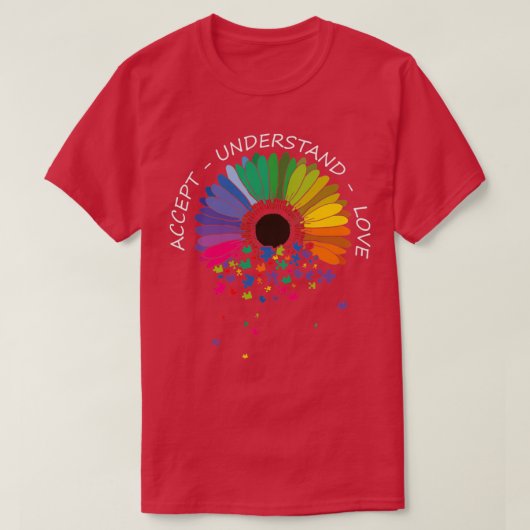 愛の自閉症意識を理解する2 Tシャツ (デザイン正面)