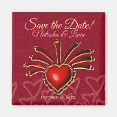 愛の興奮は日付磁石を保存 マグネット (正面)