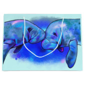 愛の色のマナティー ラージペーパーバッグ (正面)