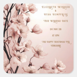 愛の花々»結婚式招待状 スクエアシール